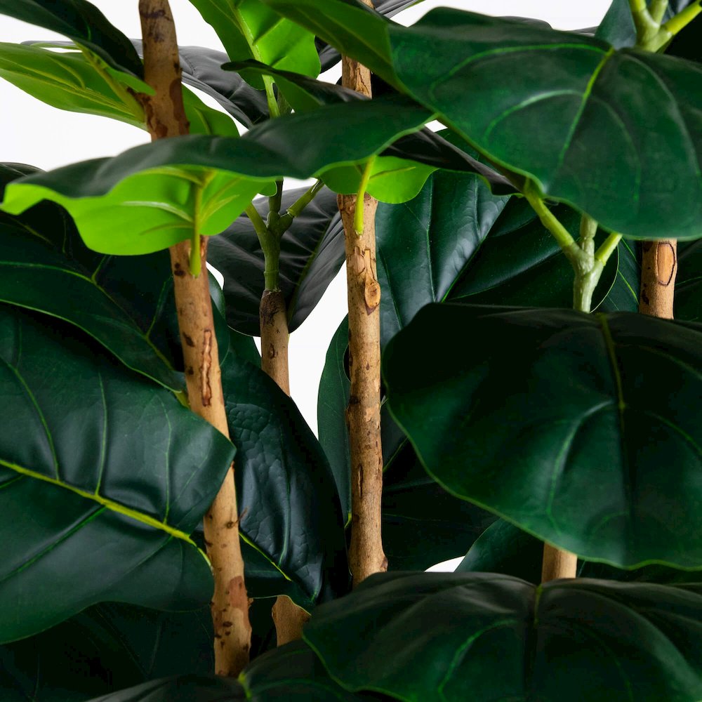 8ft. Artificial Fiddle Leaf Tree in Decorative White Planter. Picture 7