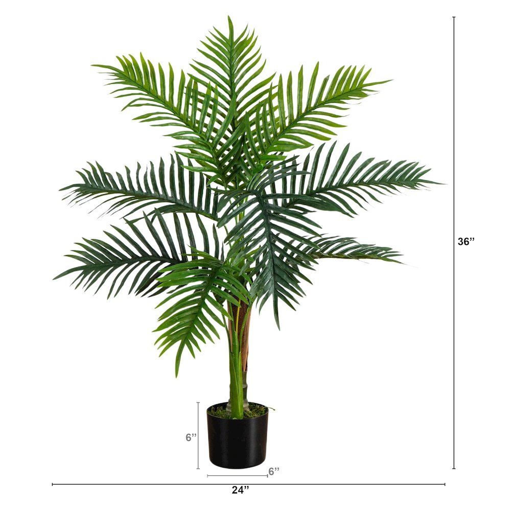 3ft. UV Resistant Artificial Double Robellini Palm Tree (Indoor/Outdoor). Picture 1