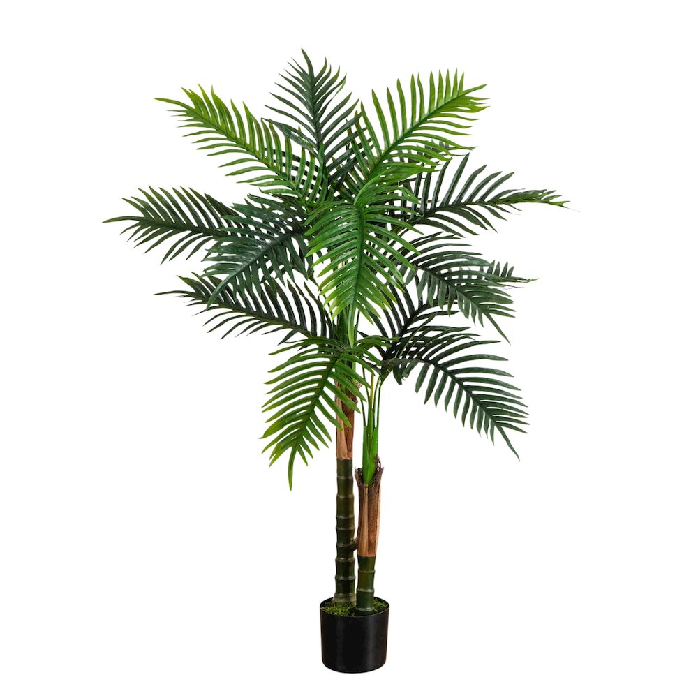 4ft. UV Resistant Artificial Double Robellini Palm Tree (Indoor/Outdoor). Picture 1