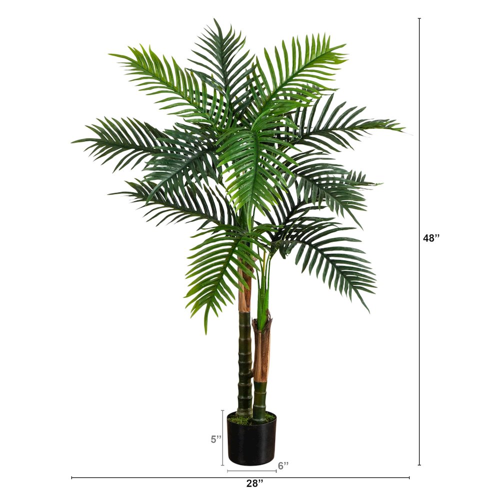 4ft. UV Resistant Artificial Double Robellini Palm Tree (Indoor/Outdoor). Picture 8