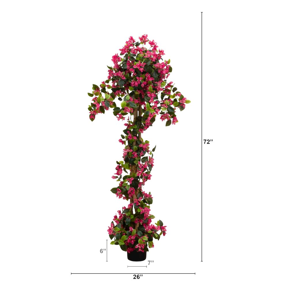 6ft. UV Resistant Artificial Spiral Bougainvillea Tree (Indoor/Outdoor). Picture 2