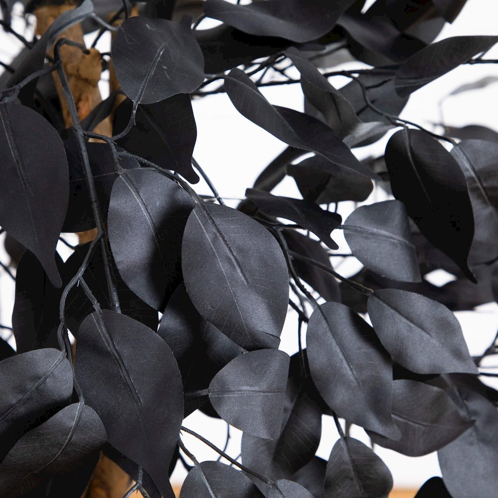 4ft. Artificial Halloween Black Ficus Tree with Natural Trunk. Picture 5