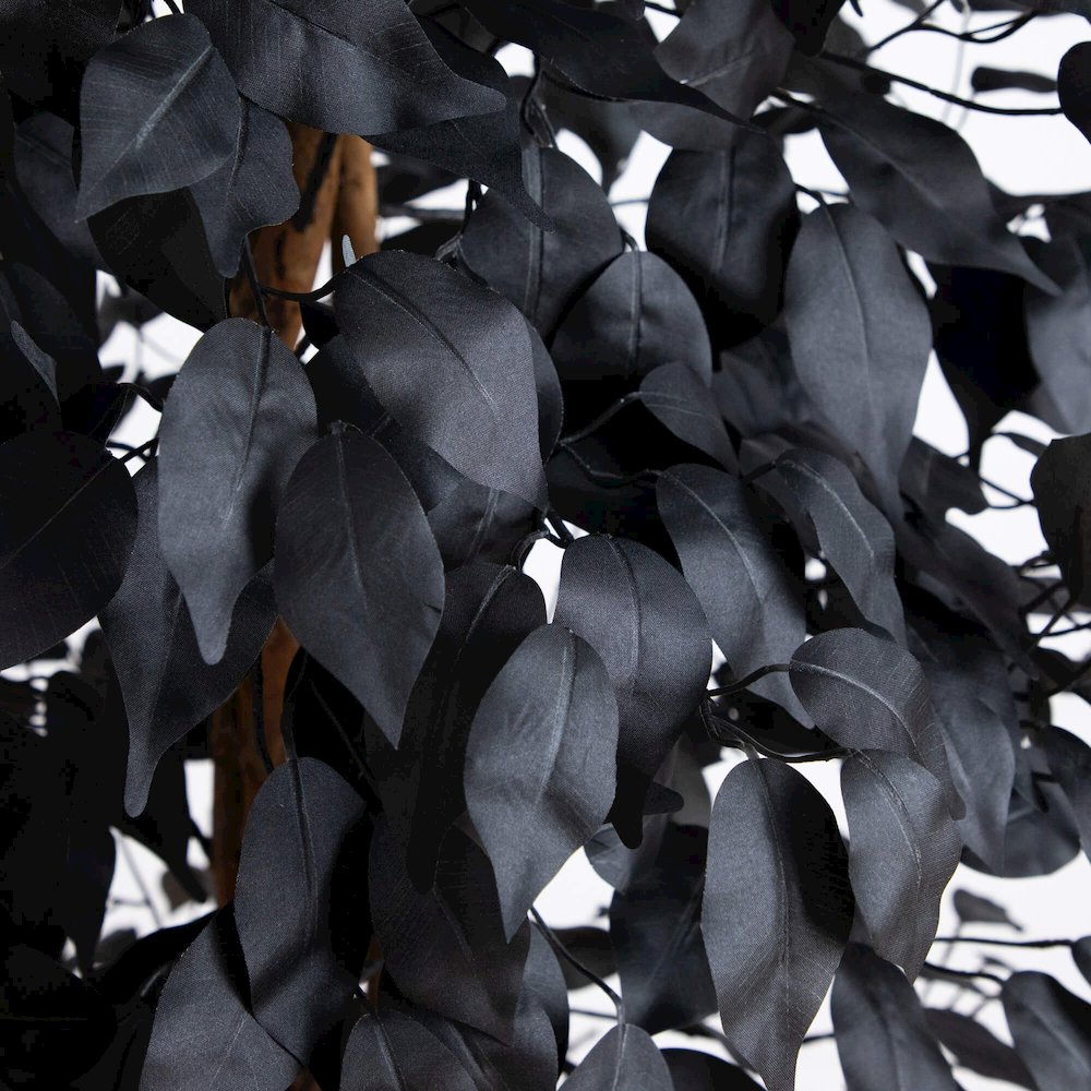 6ft. Artificial Halloween Black Ficus Tree with Natural Trunk. Picture 5