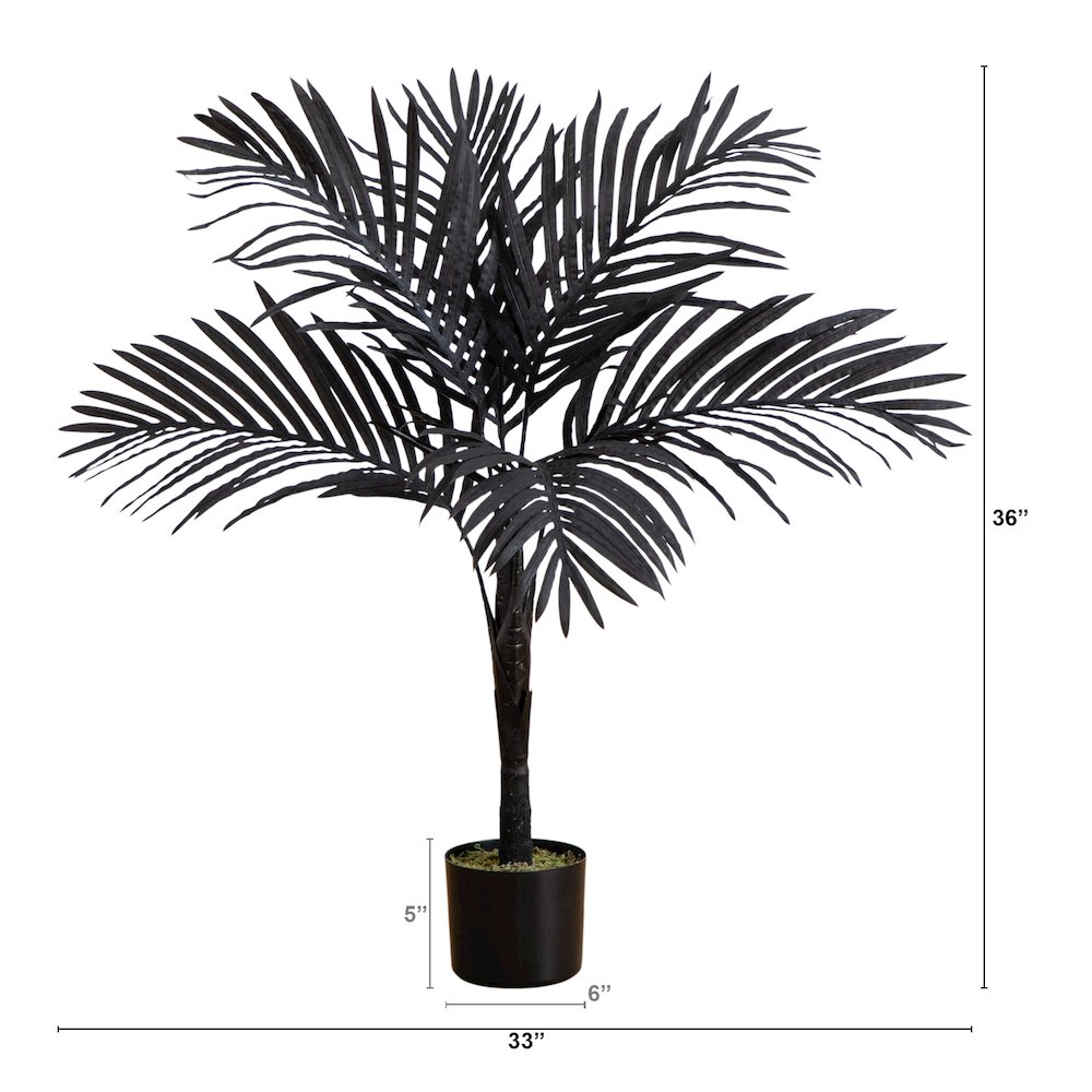 3ft. Artificial Halloween Black Golden Cane Tree. Picture 4