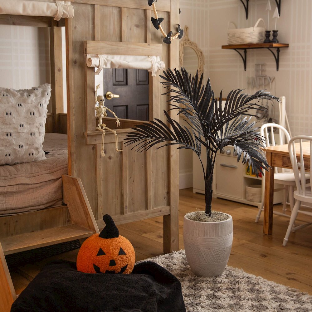 3ft. Artificial Halloween Black Golden Cane Tree. Picture 3