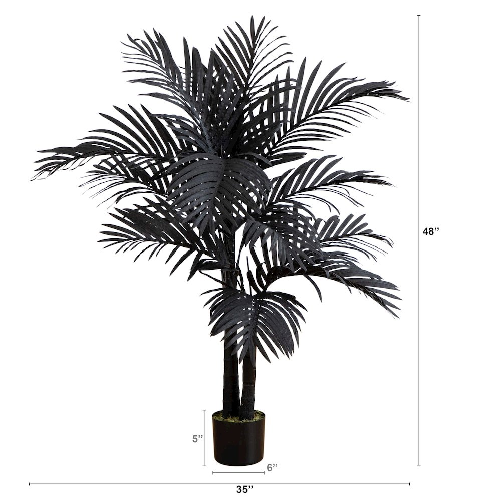 4ft. Artificial Halloween Black Golden Cane Tree. Picture 1
