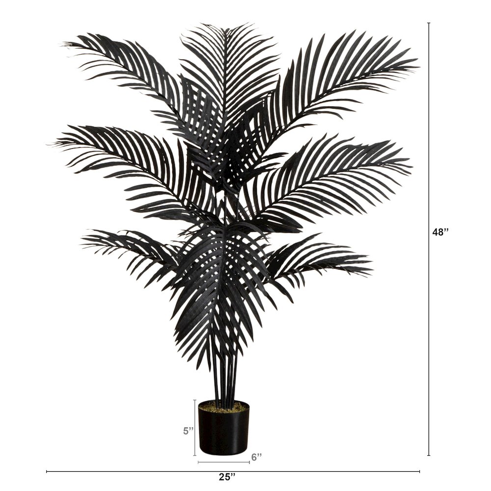 4ft. Artificial Halloween Black Paradise Palm Tree. Picture 1