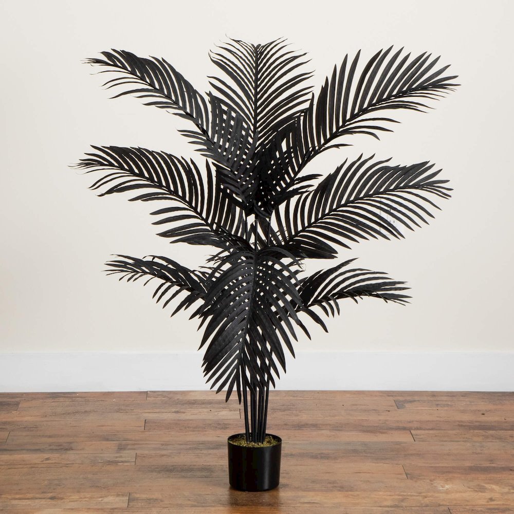 4ft. Artificial Halloween Black Paradise Palm Tree. Picture 6