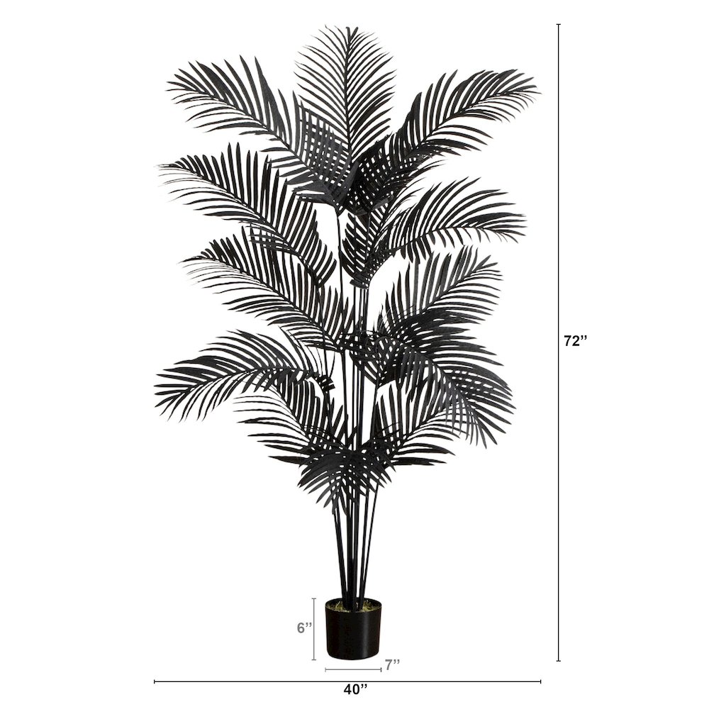 6ft. Artificial Halloween Black Paradise Palm Tree. Picture 4