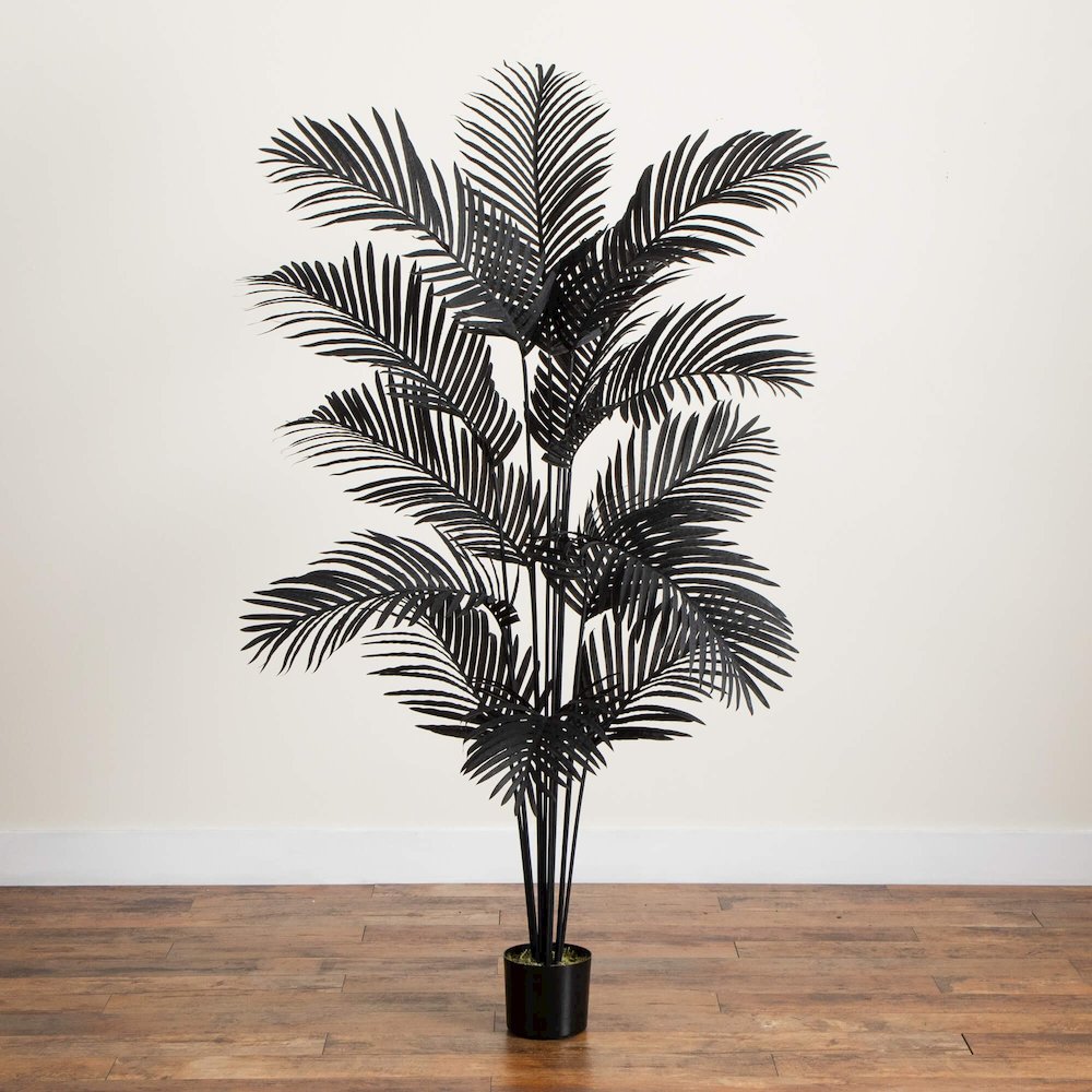 6ft. Artificial Halloween Black Paradise Palm Tree. Picture 3
