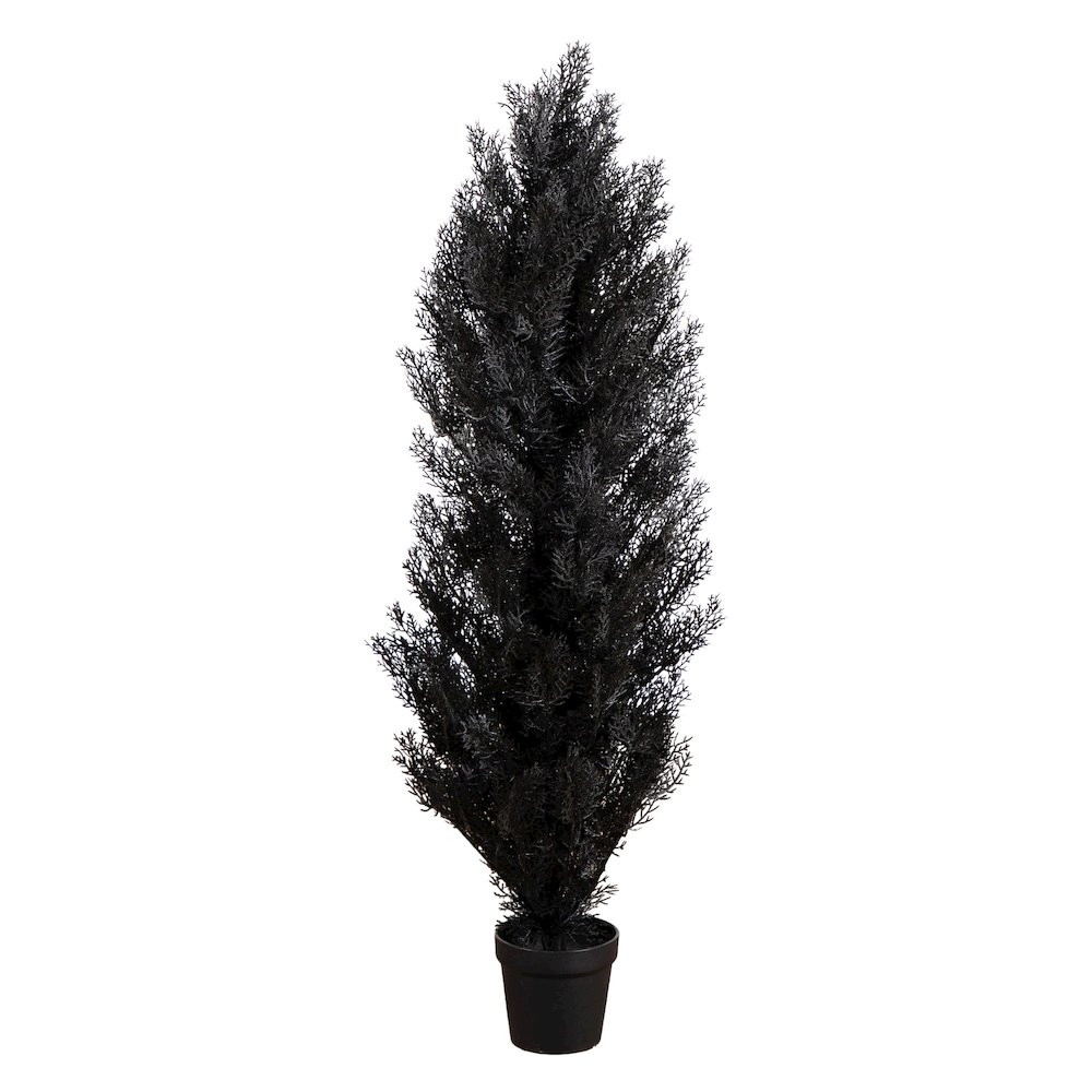 4ft. UV Resistant Artificial Halloween Black Cedar Tree (Indoor/Outdoor). Picture 6
