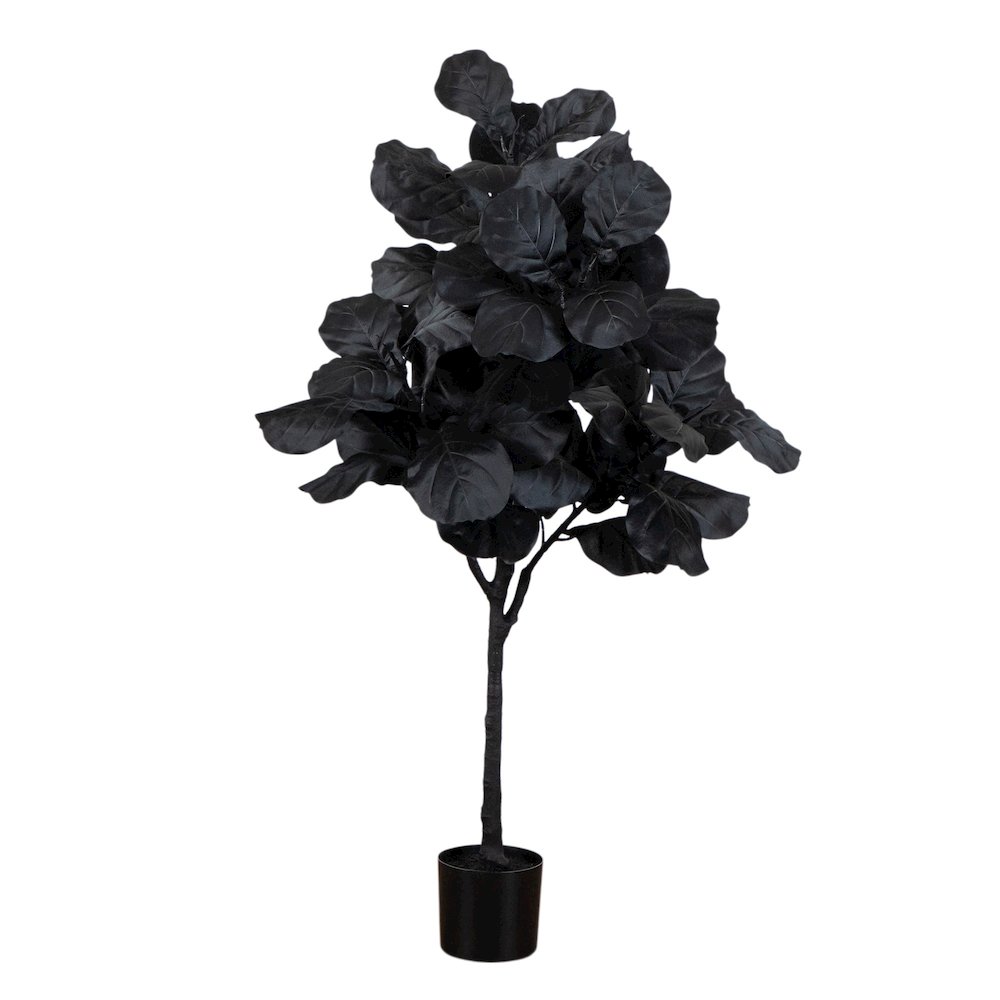 4ft. Artificial Halloween Black Fiddle Leaf Tree. Picture 7