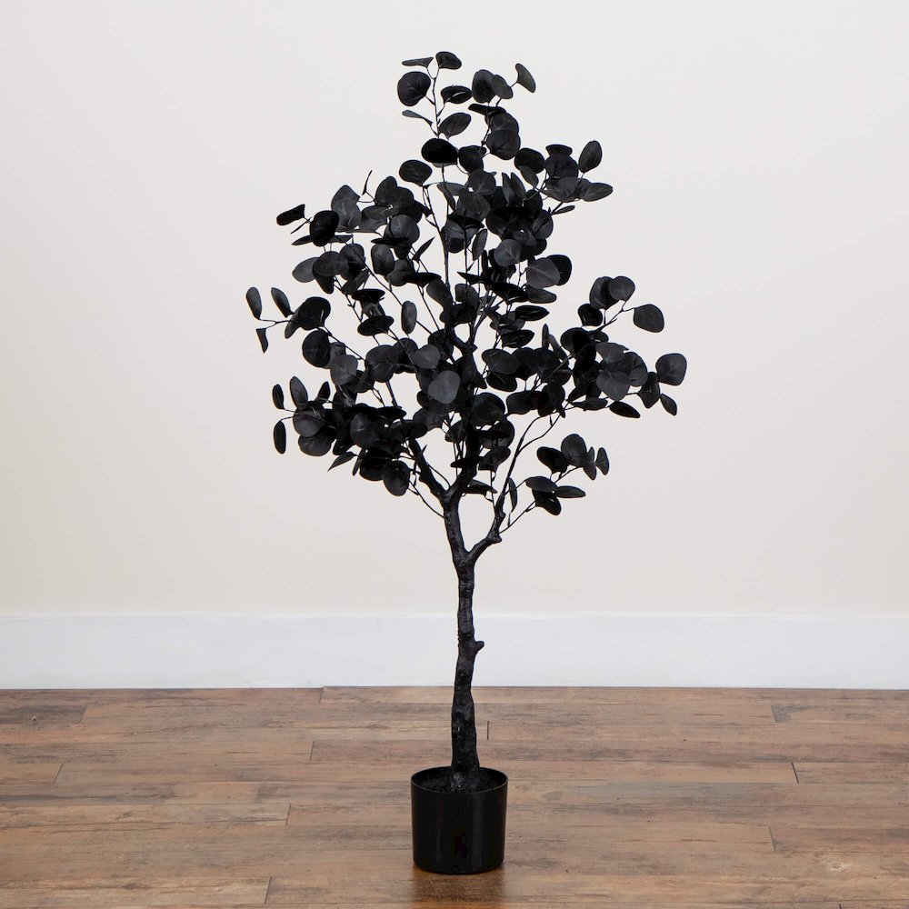 4ft. Artificial Halloween Black Eucalyptus Tree. Picture 2