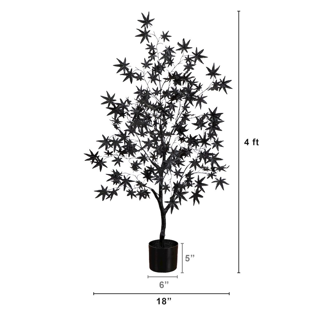 4ft. Artificial Halloween Eerie Black Maple Tree. Picture 4