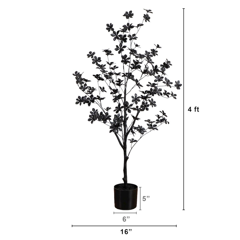 4ft. Artificial Halloween Black Enkianthus Tree. Picture 6