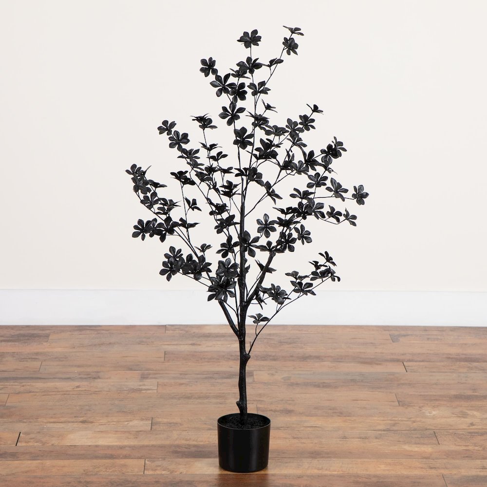 4ft. Artificial Halloween Black Enkianthus Tree. Picture 3