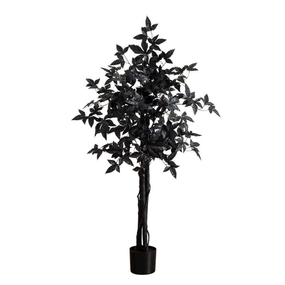 4ft. Artificial Halloween Black Maple Tree with Natural Trunk. Picture 1