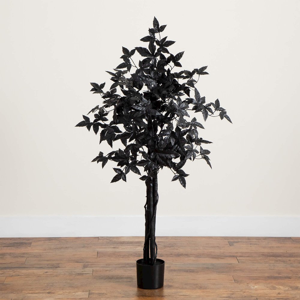 4ft. Artificial Halloween Black Maple Tree with Natural Trunk. Picture 2