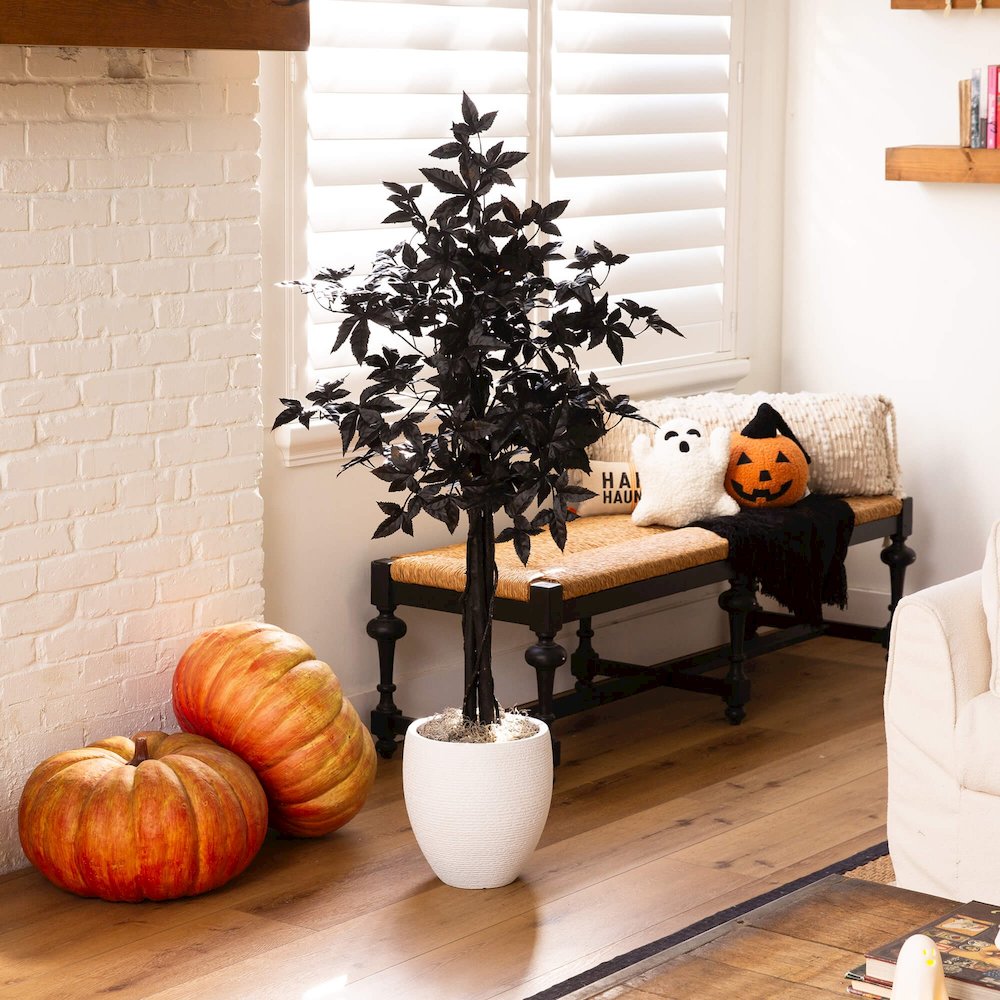 4ft. Artificial Halloween Black Maple Tree with Natural Trunk. Picture 3