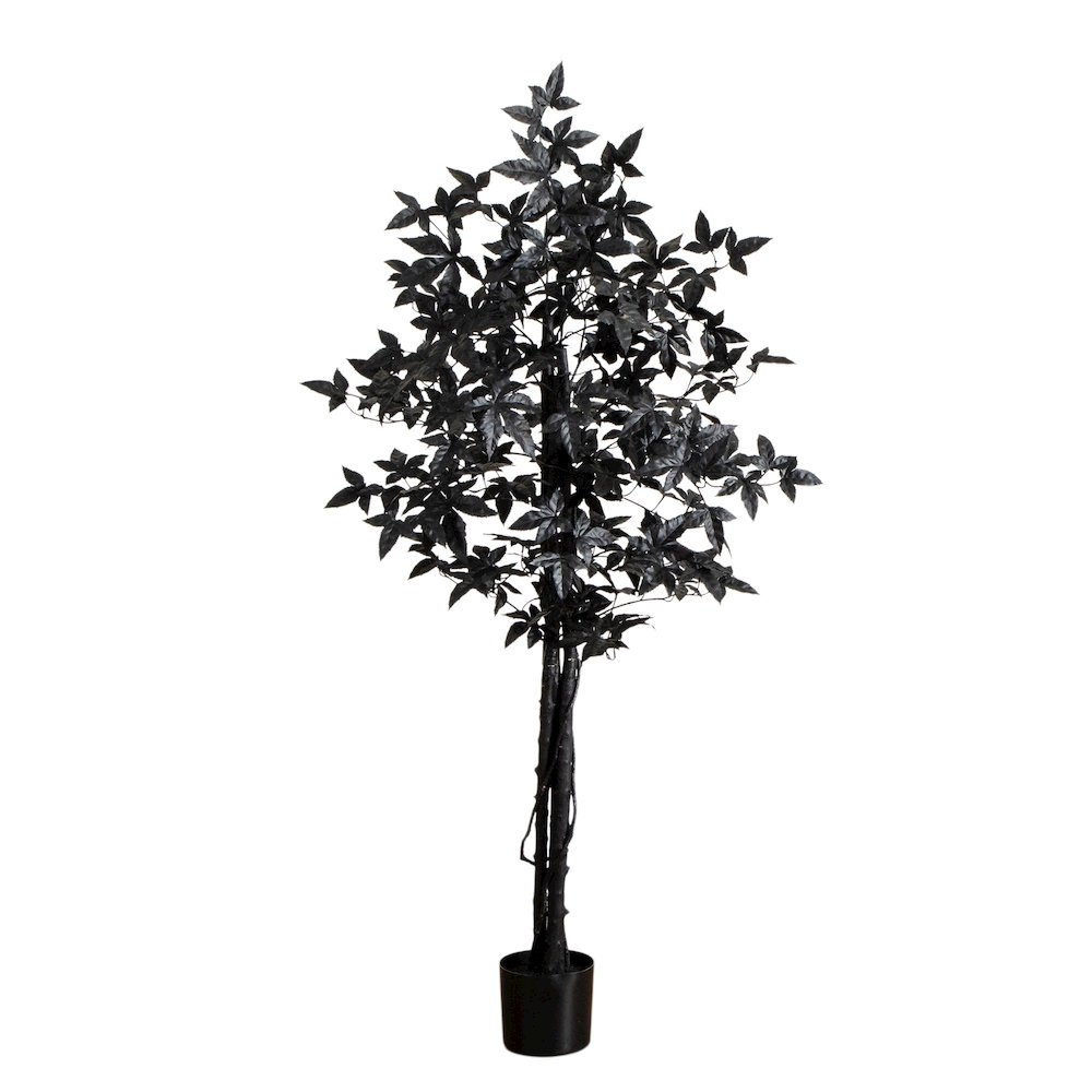 5ft. Artificial Halloween Black Maple Tree with Natural Trunk. Picture 1