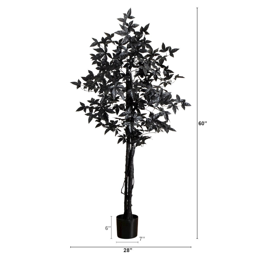 5ft. Artificial Halloween Black Maple Tree with Natural Trunk. Picture 3