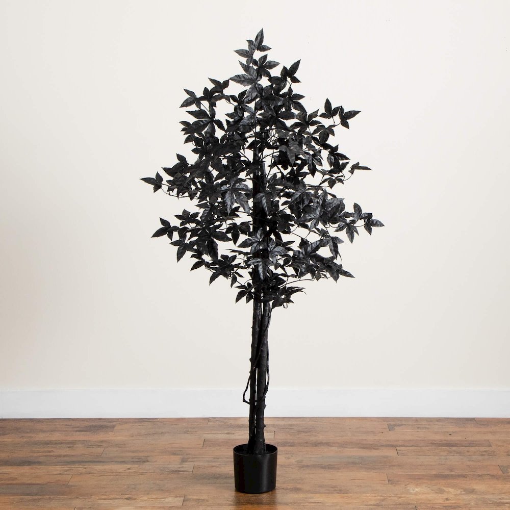 5ft. Artificial Halloween Black Maple Tree with Natural Trunk. Picture 2