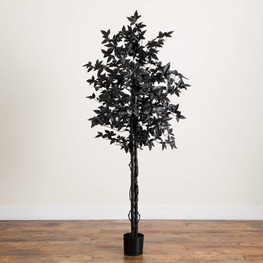 6ft. Artificial Halloween Black Maple Tree with Natural Trunk. Picture 2