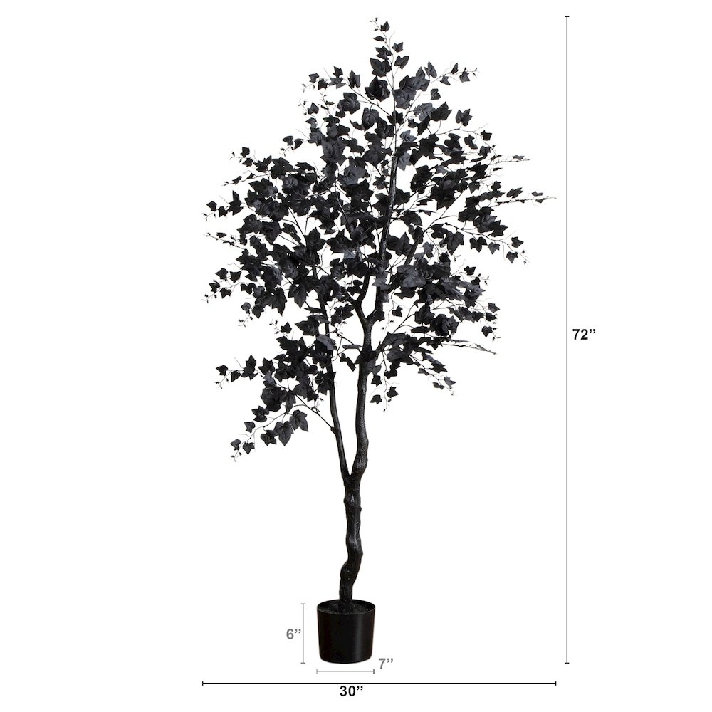 6ft. Artificial Halloween Black Maple Tree. Picture 1