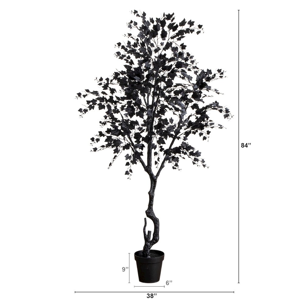 7ft. Artificial Halloween Black Maple Tree. Picture 5