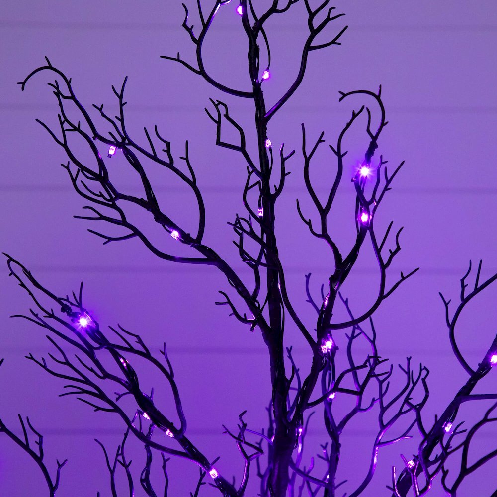 4ft. Pre-Lit Halloween Minimalist Twig Artificial Fall Tree with 160 LED Lights. Picture 8