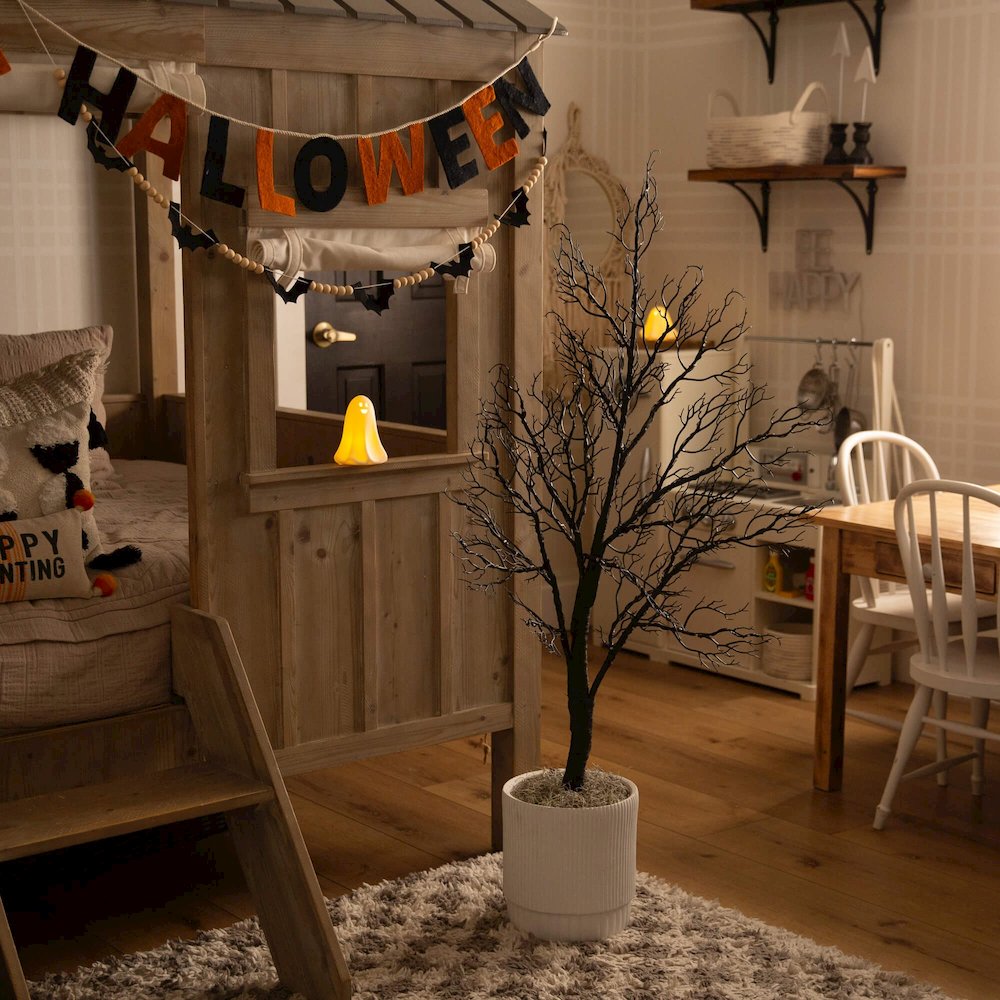 4ft. Pre-Lit Halloween Minimalist Twig Artificial Fall Tree with 160 LED Lights. Picture 3