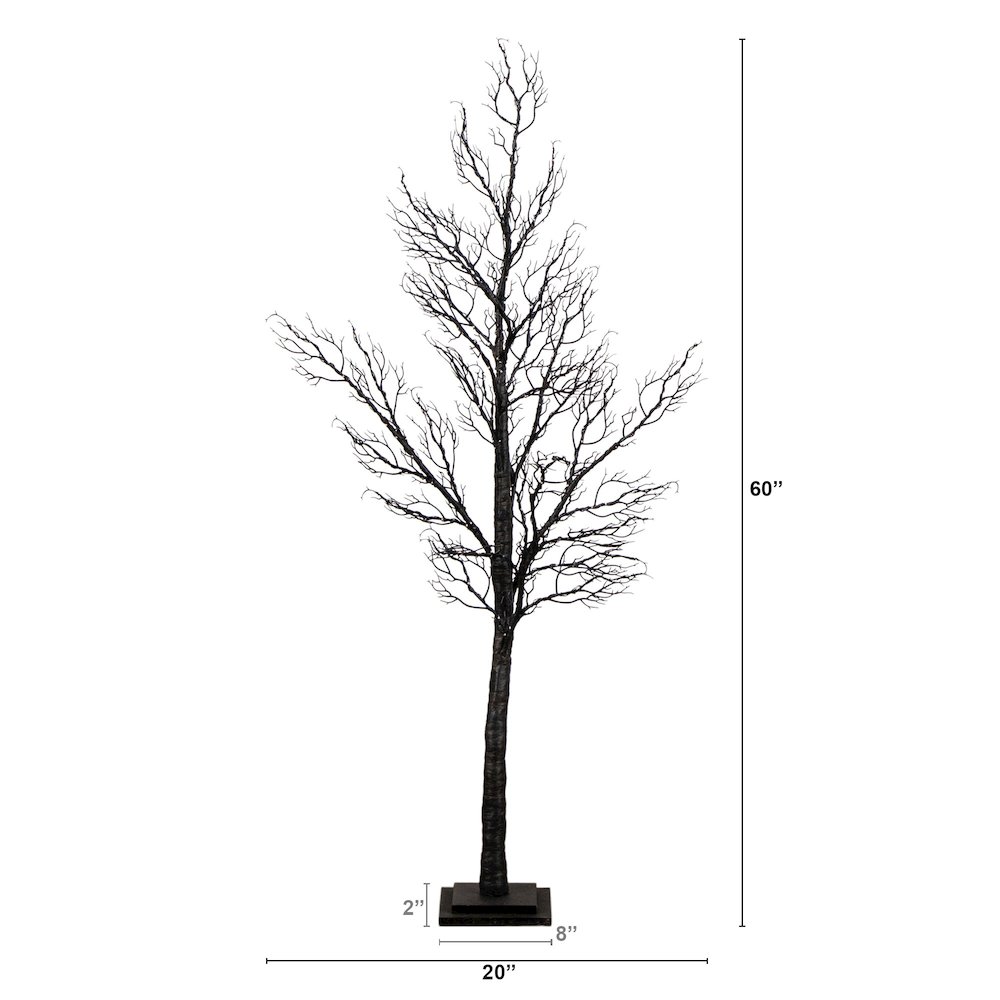 5ft. Pre-Lit Halloween Minimalist Twig Artificial Fall Tree with 240 LED Lights. Picture 8