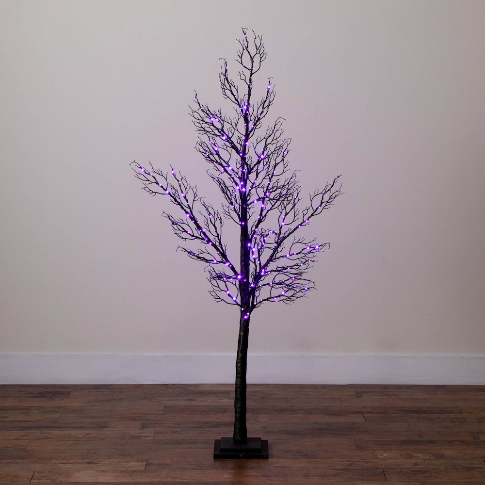 5ft. Pre-Lit Halloween Minimalist Twig Artificial Fall Tree with 240 LED Lights. Picture 6
