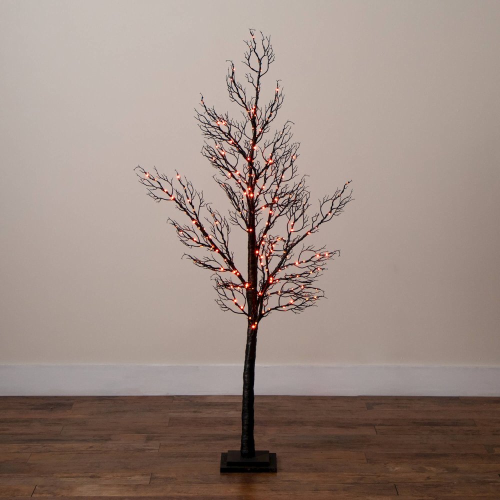 5ft. Pre-Lit Halloween Minimalist Twig Artificial Fall Tree with 240 LED Lights. Picture 11