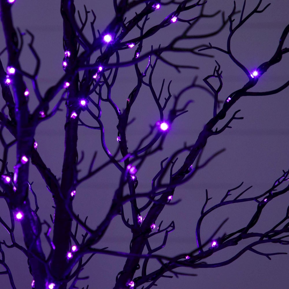 7ft. Pre-Lit Halloween Minimalist Twig Artificial Fall Tree with 400 LED Lights. Picture 7