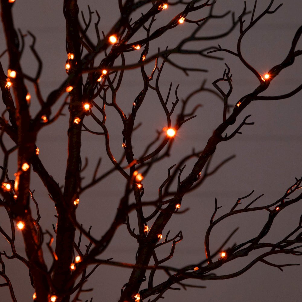 7ft. Pre-Lit Halloween Minimalist Twig Artificial Fall Tree with 400 LED Lights. Picture 11