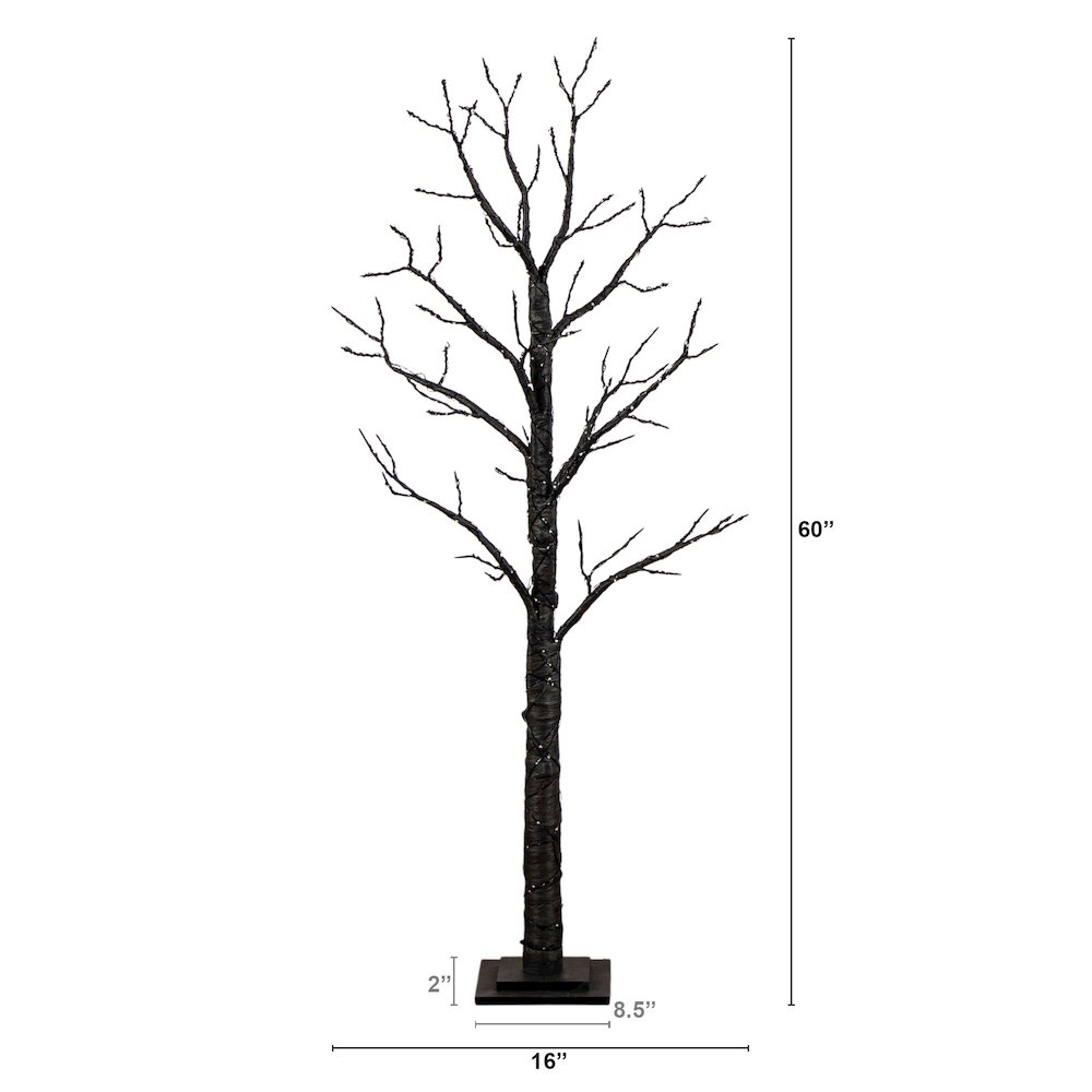 5ft. Pre-Lit Artificial Halloween Twig Tree with 360 Orange & Purple LED Lights. Picture 11