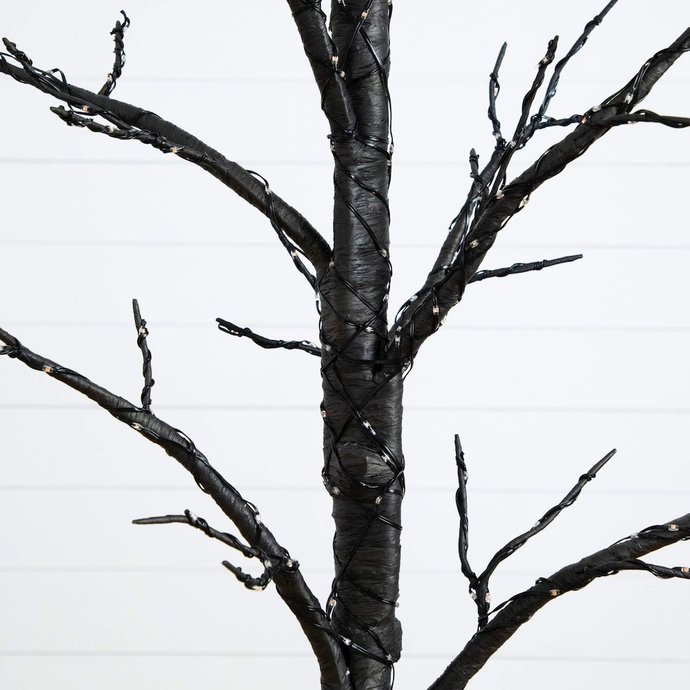 5ft. Pre-Lit Artificial Halloween Twig Tree with 360 Orange & Purple LED Lights. Picture 7
