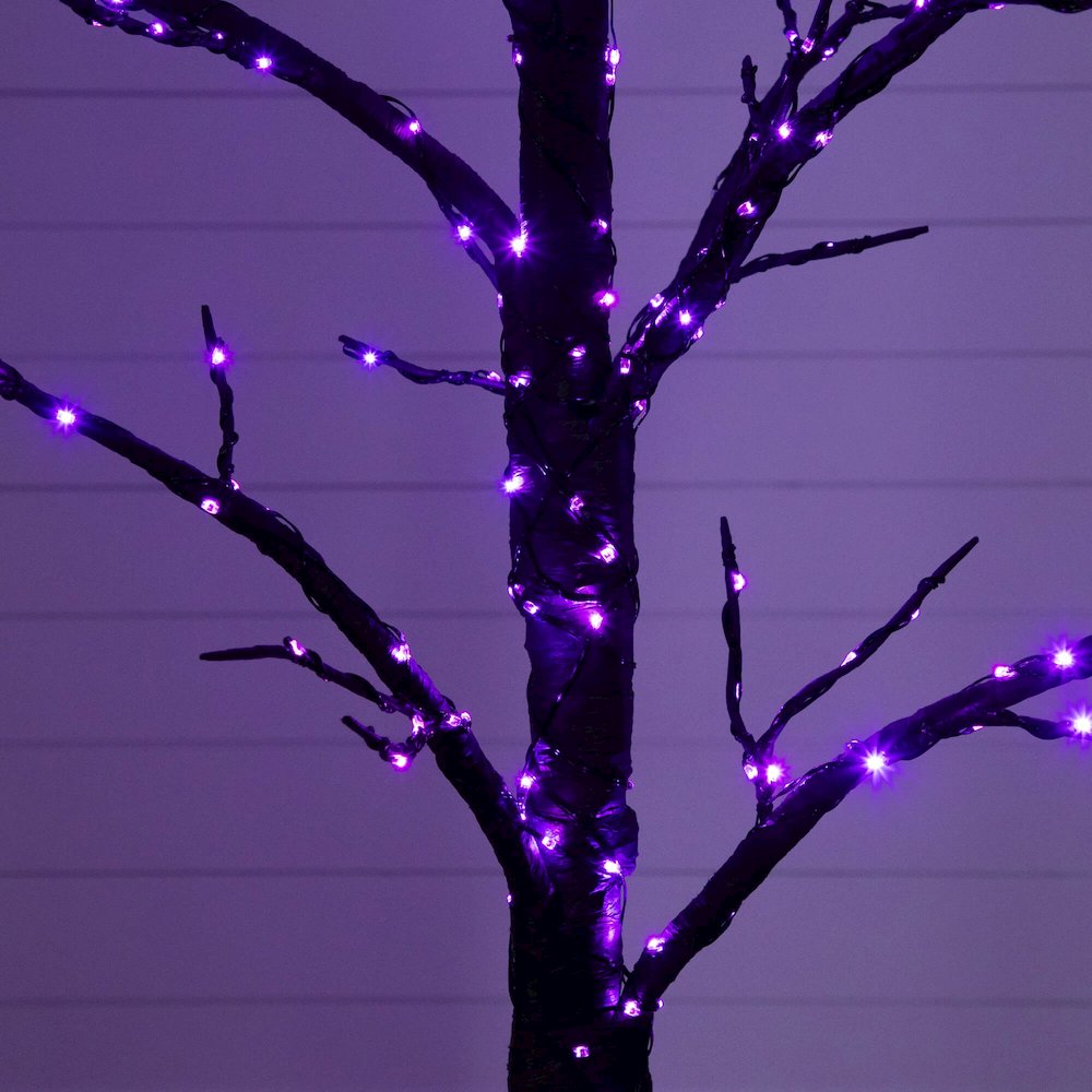 5ft. Pre-Lit Artificial Halloween Twig Tree with 360 Orange & Purple LED Lights. Picture 5