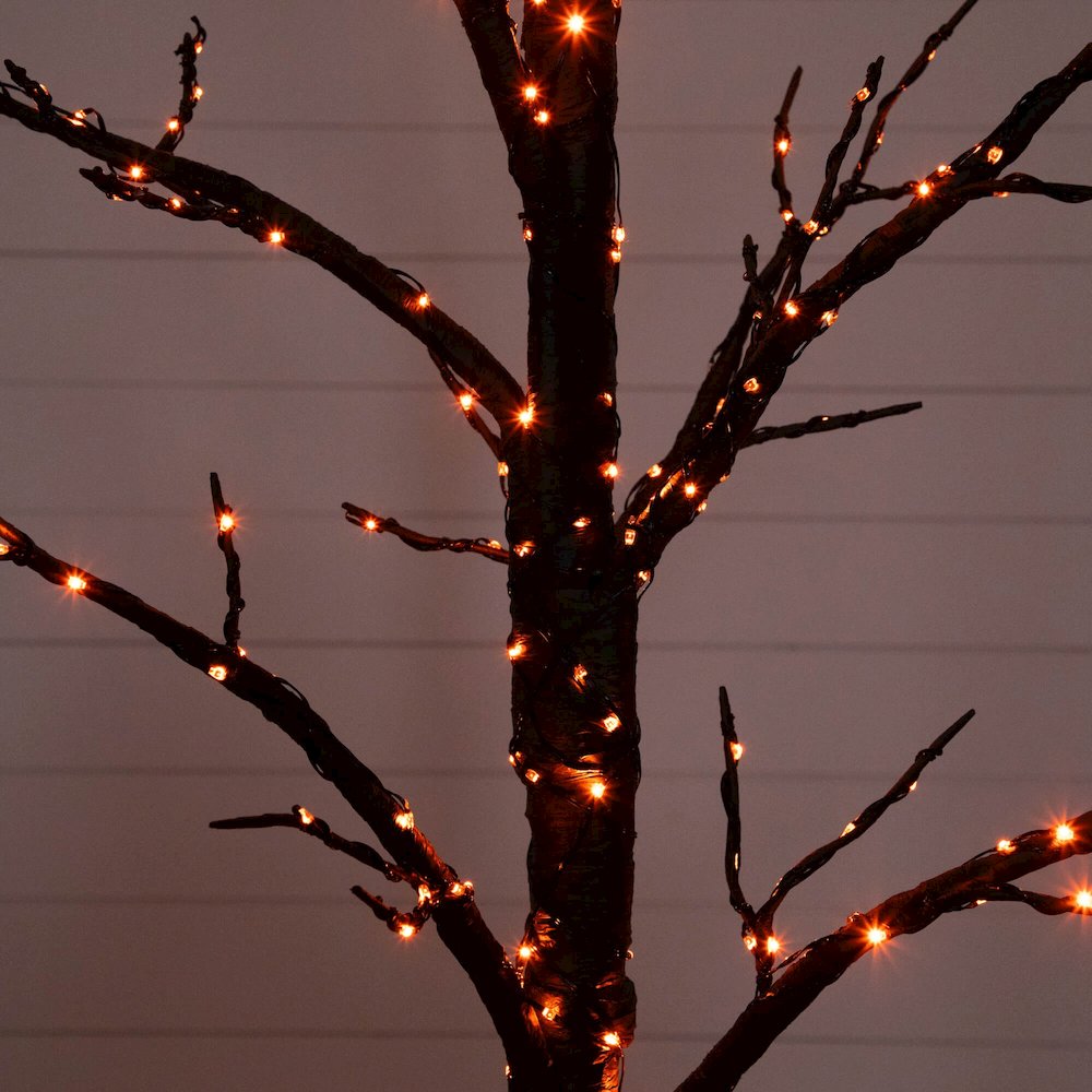 5ft. Pre-Lit Artificial Halloween Twig Tree with 360 Orange & Purple LED Lights. Picture 3