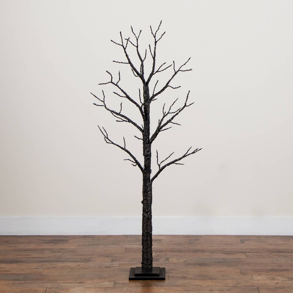 5ft. Pre-Lit Artificial Halloween Twig Tree with 360 Orange & Purple LED Lights. Picture 2