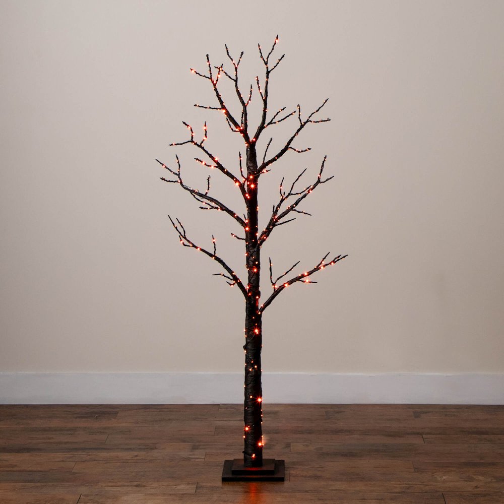 5ft. Pre-Lit Artificial Halloween Twig Tree with 360 Orange & Purple LED Lights. Picture 12