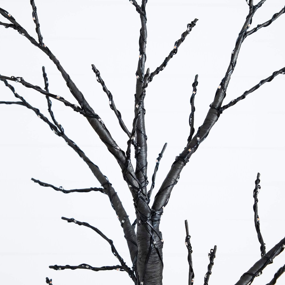 6ft. Pre-Lit Artificial Halloween Twig Tree with 480 Orange & Purple LED Lights. Picture 3