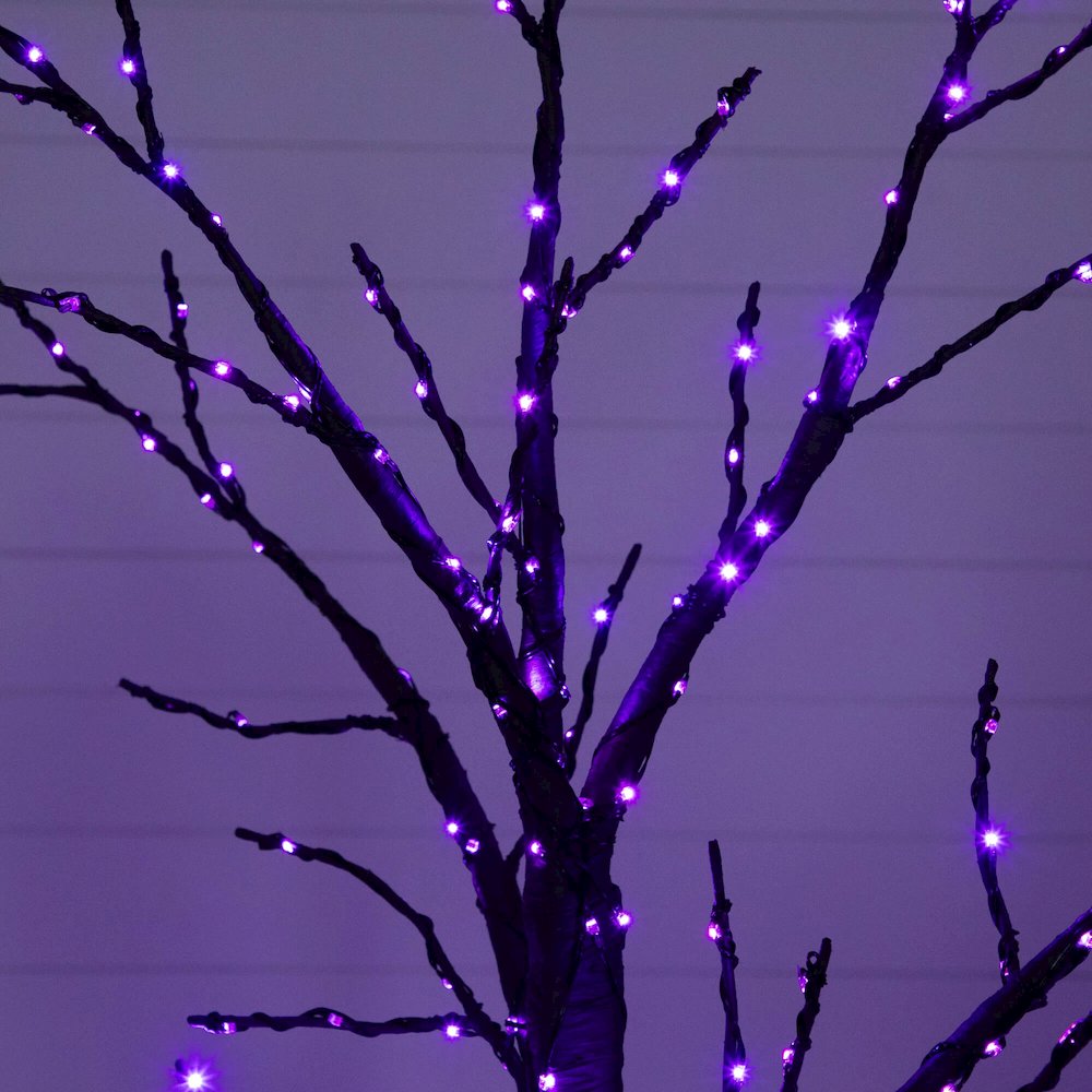 6ft. Pre-Lit Artificial Halloween Twig Tree with 480 Orange & Purple LED Lights. Picture 4
