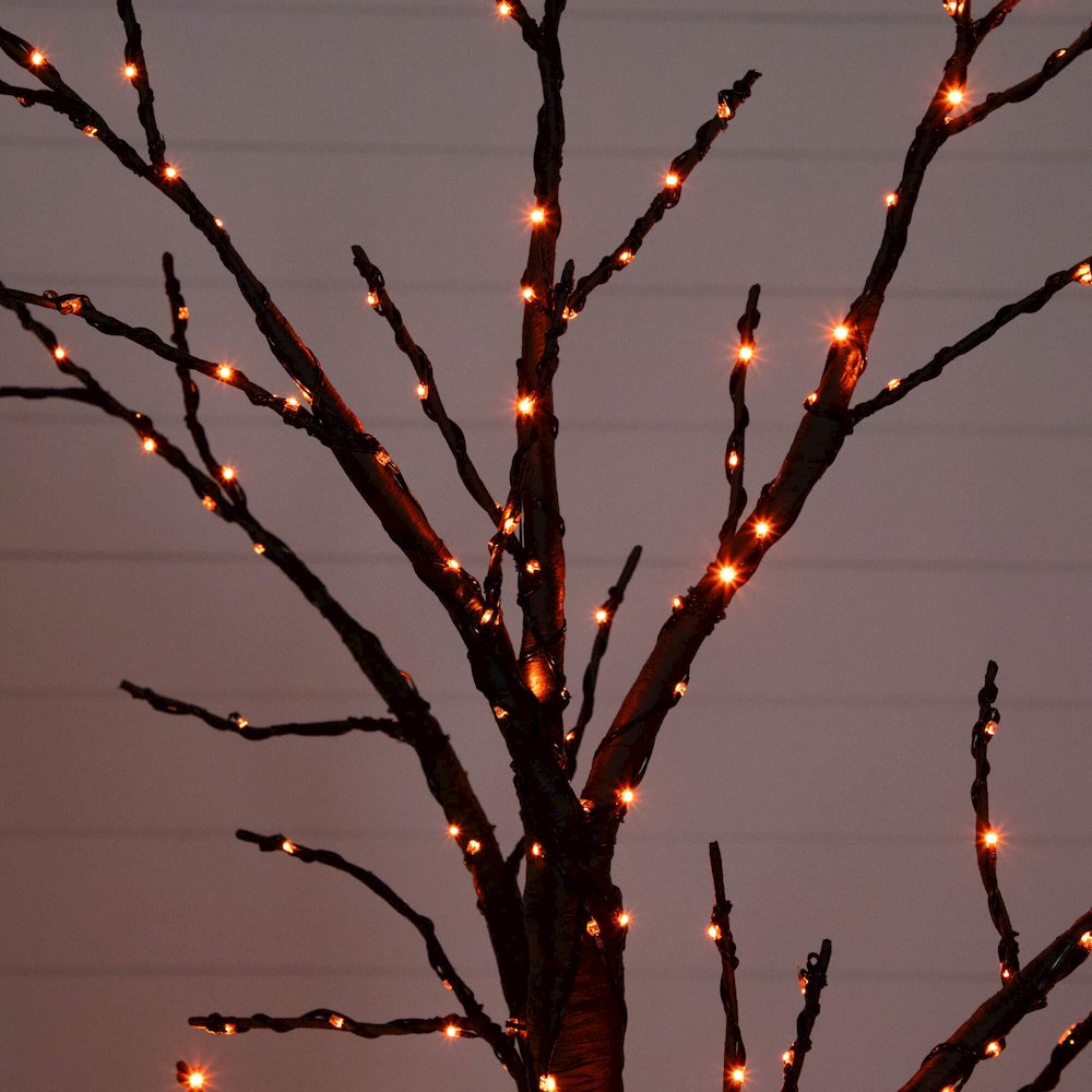 6ft. Pre-Lit Artificial Halloween Twig Tree with 480 Orange & Purple LED Lights. Picture 6