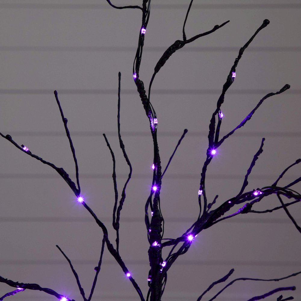 3ft. Pre-Lit Halloween Black Twig Artificial Tree with 80 LED Lights. Picture 8