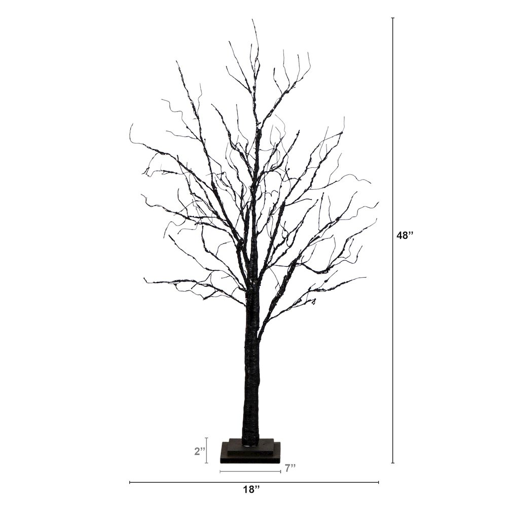 4ft. Pre-Lit Halloween Black Twig Artificial Tree with 180 LED Lights. Picture 1