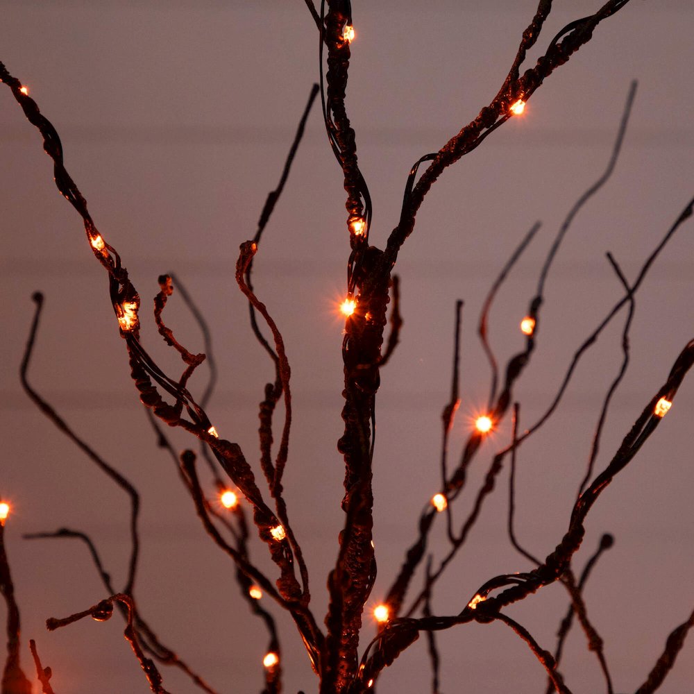 4ft. Pre-Lit Halloween Black Twig Artificial Tree with 180 LED Lights. Picture 4