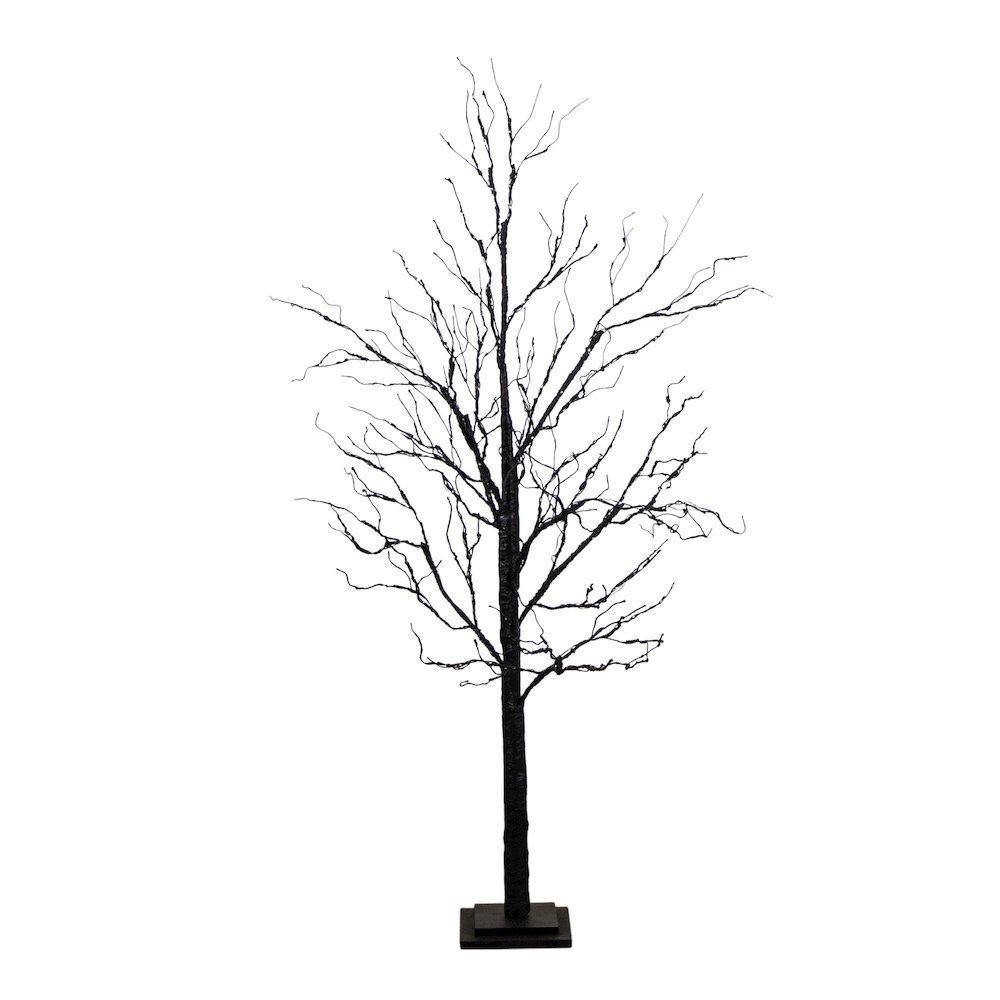 5ft. Pre-Lit Halloween Black Twig Artificial Tree with 240 LED Lights. Picture 1