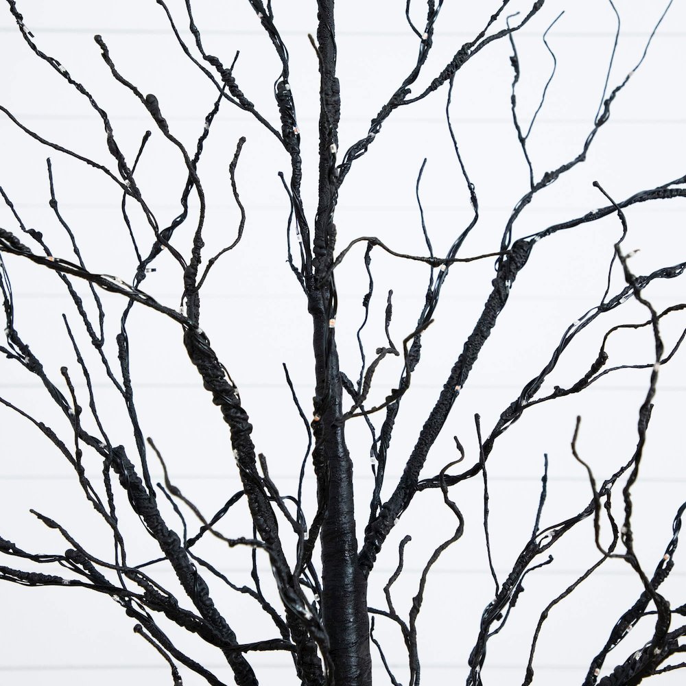5ft. Pre-Lit Halloween Black Twig Artificial Tree with 240 LED Lights. Picture 9